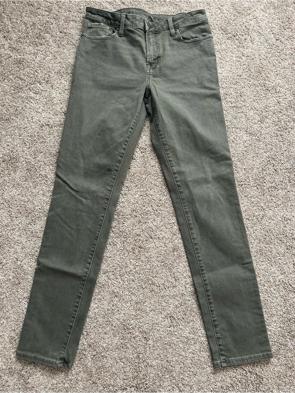 American Eagle Outfitters Slim Straight Jeans in Olive Green